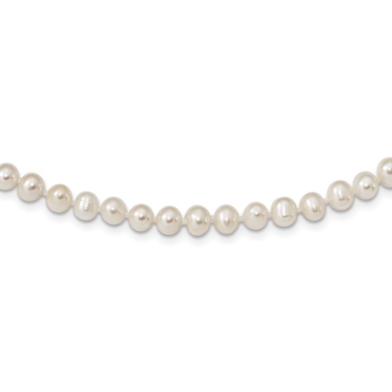 Sterling Silver 4-5 mm White Egg Shape Cultured Pearl Necklace Sterling Silver 4-5 mm White Egg Shape Cultured Pearl Necklace